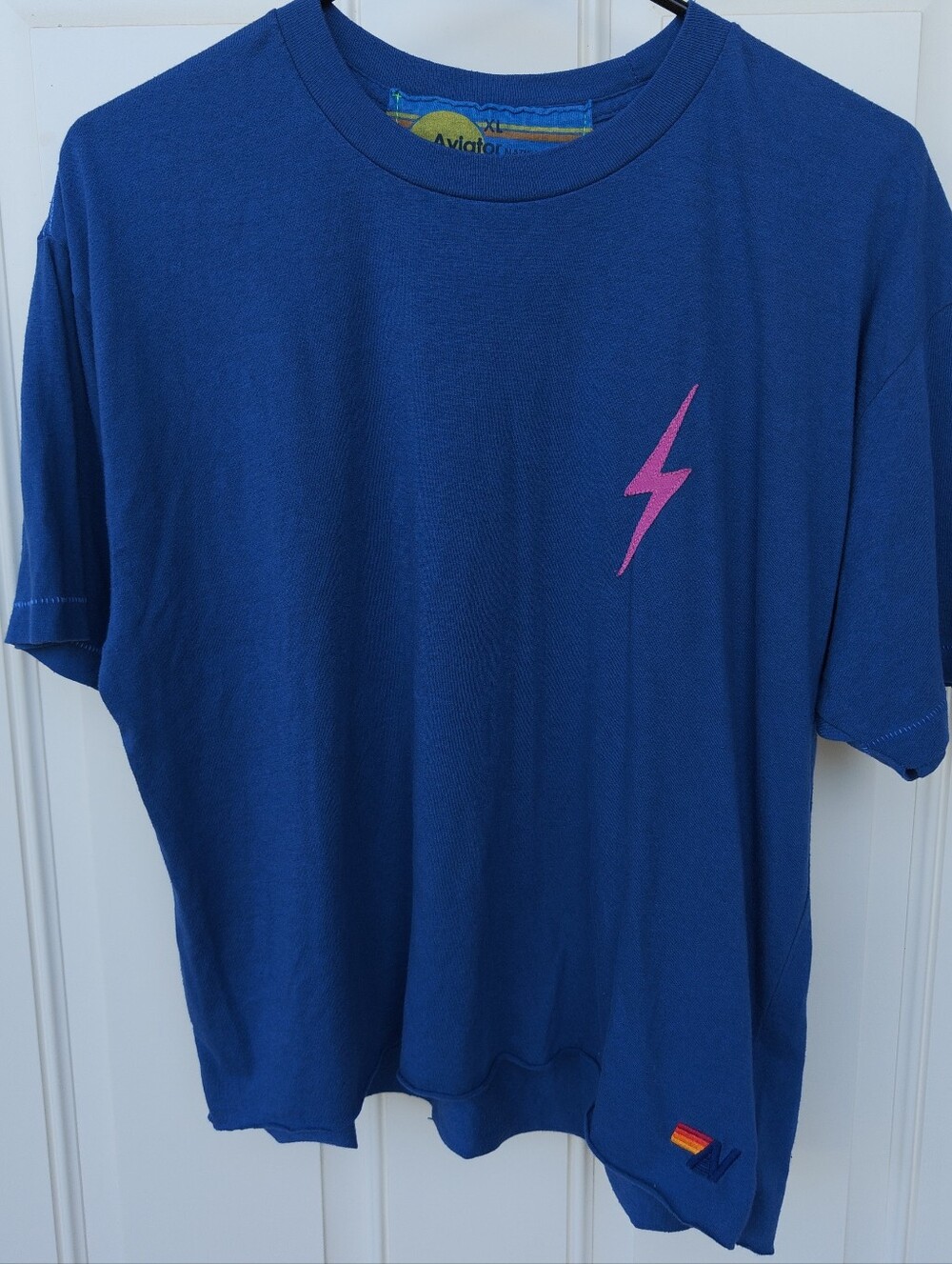 Aviator Nation Size XL Cropped Boyfriend T- Shirt